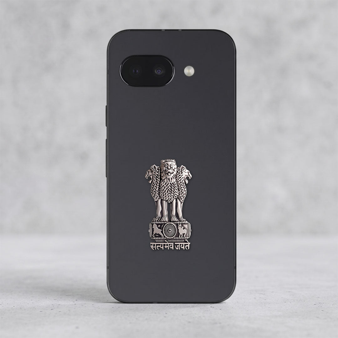 Google Pixel 9a 5G Compatible Satyamev Jayate 3D Metal Emblem Sticker