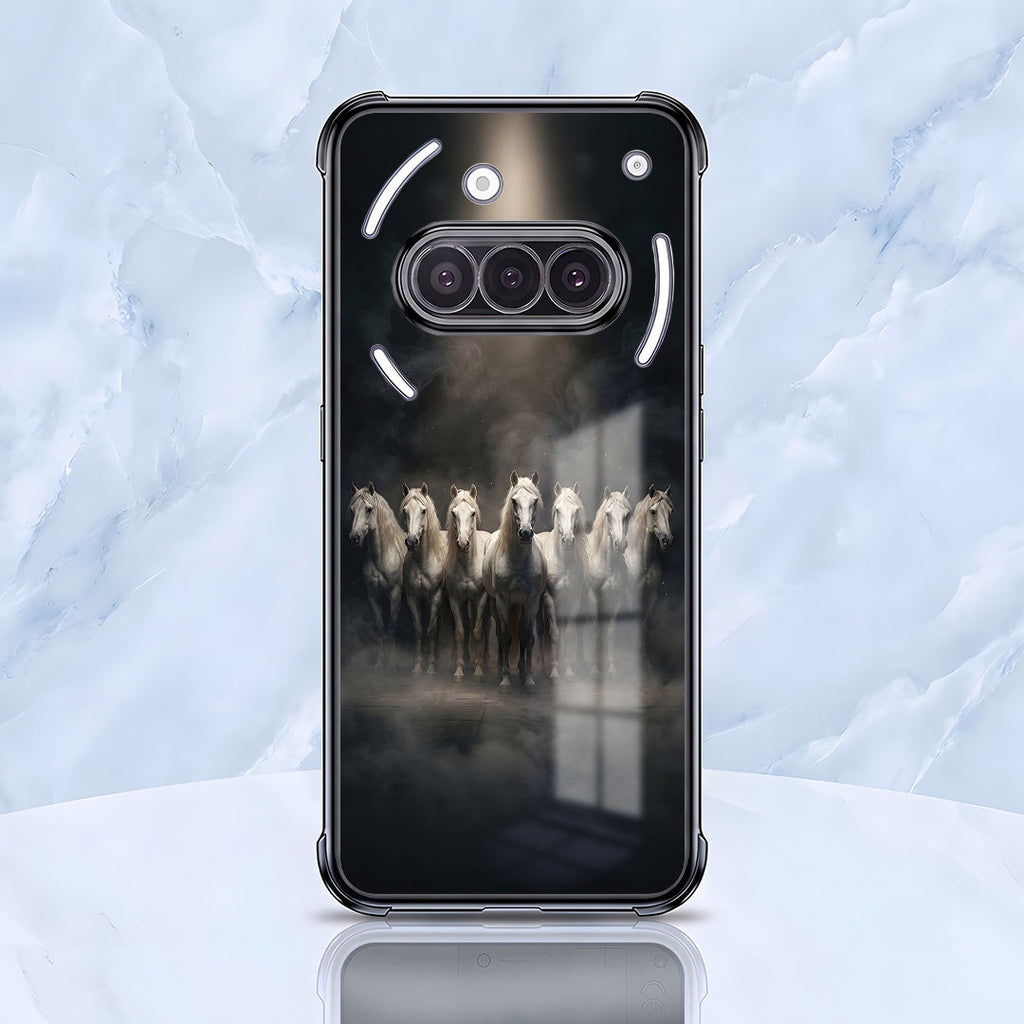 Nothing Phone 3a 5G Running Horses Black Airbags Printed Back Case