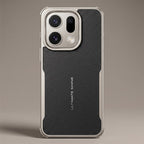 Oppo Find X9 Pro 5G Premium Leather-Style Phone Case with Chrome Finish Frame Elegant Protective Cover