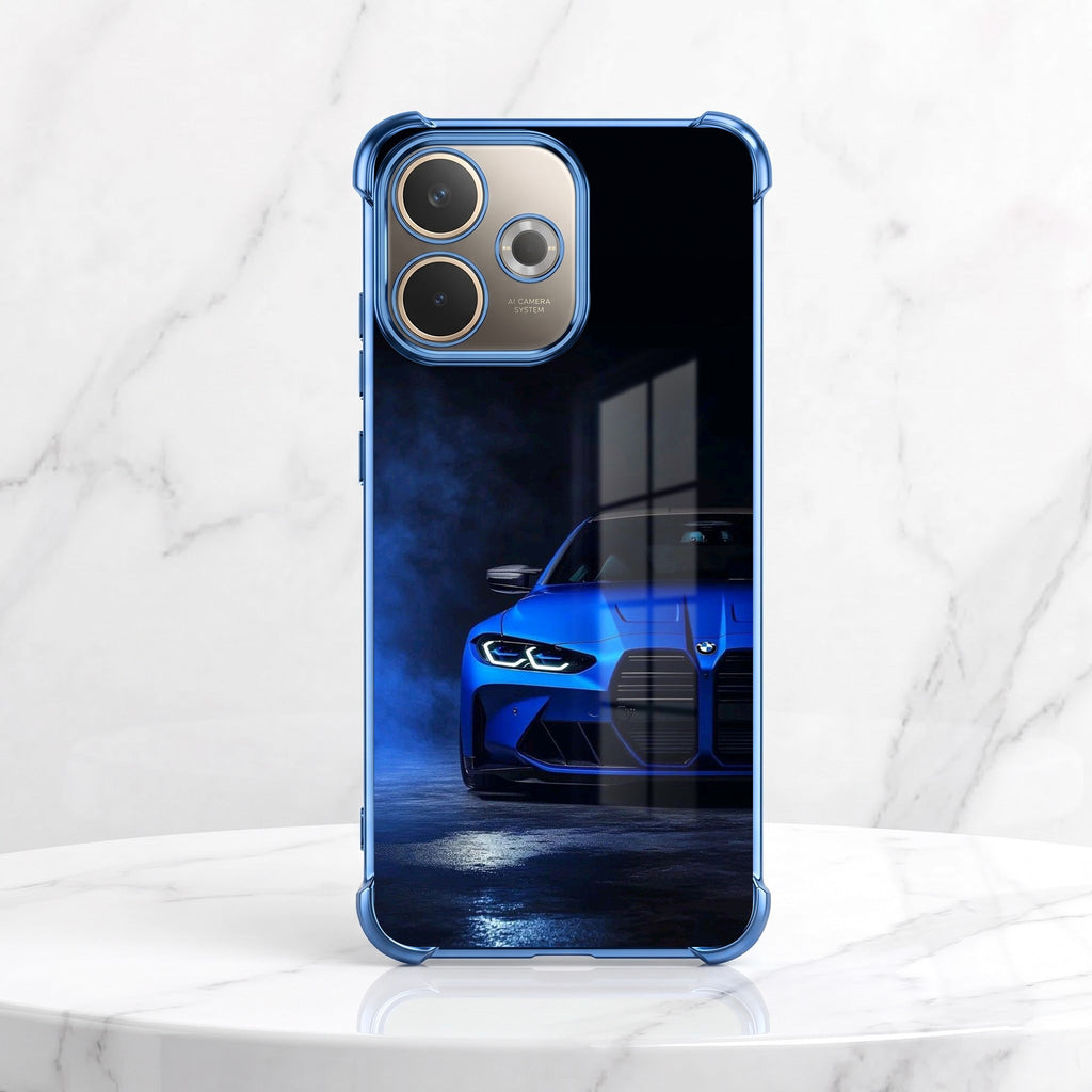Oppo A5 Pro 5G BMW Sport Car Blue Airbags Printed Back Case