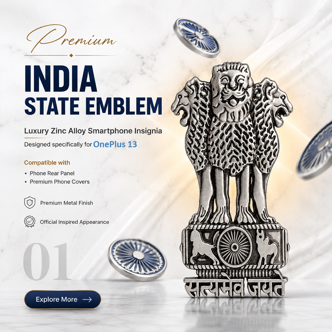 Vivo X200 FE 5G Compatible Satyamev Jayate 3D Metal Emblem Sticker