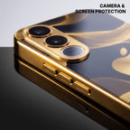 Vivo V70 FE 5G Luxury Wave Gold Electroplated Glass Phone Back Case