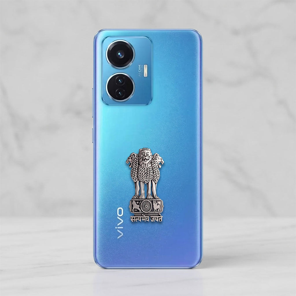 Vivo T1 5G Compatible Satyamev Jayate 3D Metal Emblem Sticker
