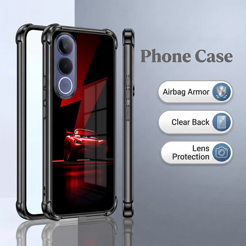 Vivo V70 FE 5G  Red Racing Car Airbags Printed Back Case