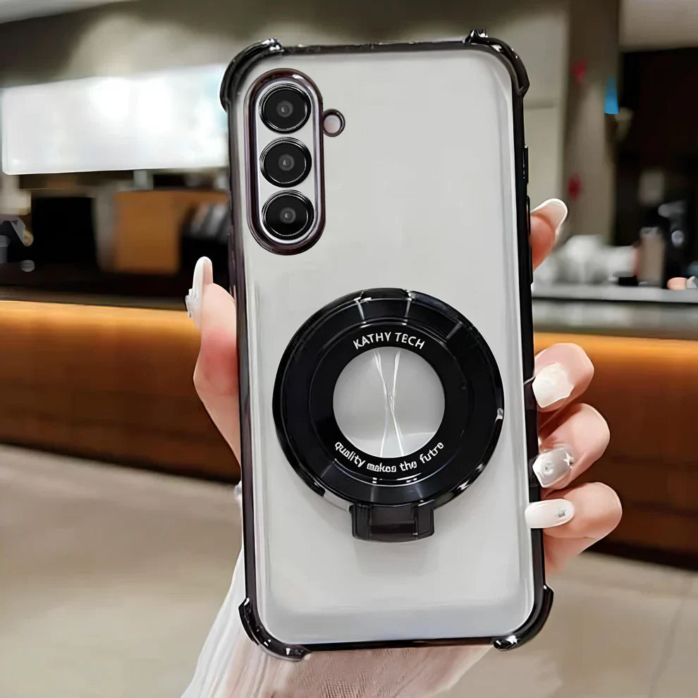 Samsung Galaxy A14 5G Original Luxury Magnifier Ring Stand Shockproof Airbags Corner Case