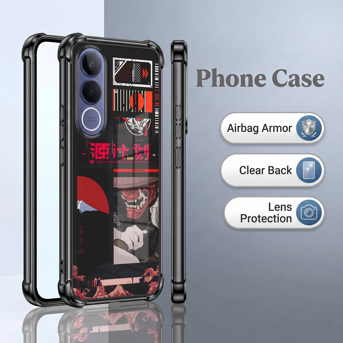 Vivo V70 FE 5G  Dark Samurai Airbags Printed Back Case