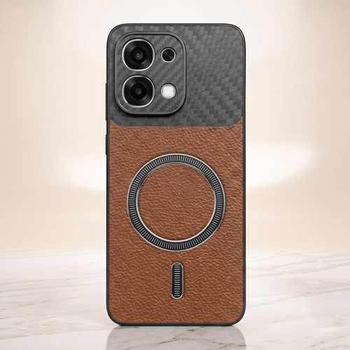 Oppo F31 5G Carbon Fiber Leather Hybrid MagSafe Magnetic Case