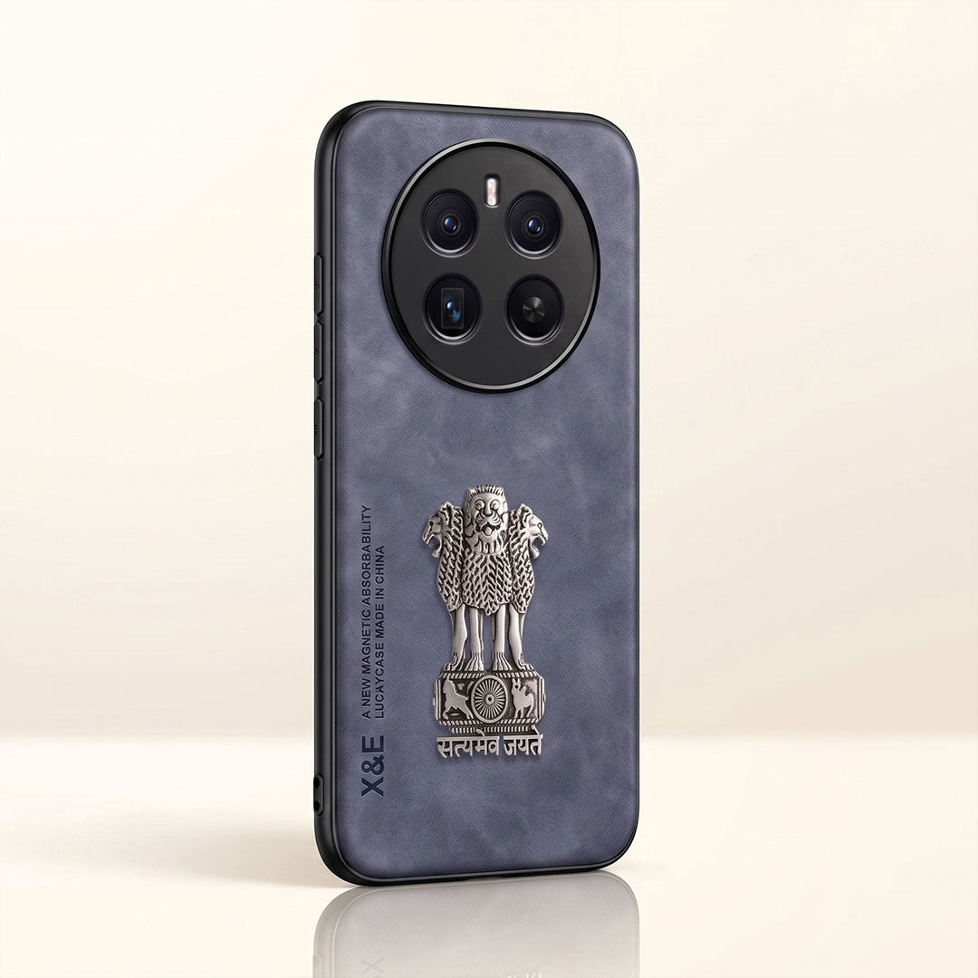 Realme 12 Pro+ 5G Metal Emblem Satyamev Jayate Comfortable Sheepskin Phone Case