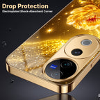 Vivo V40 Pro 5G Golden Rose Elegance Gold Electroplated Glass Phone Back Case
