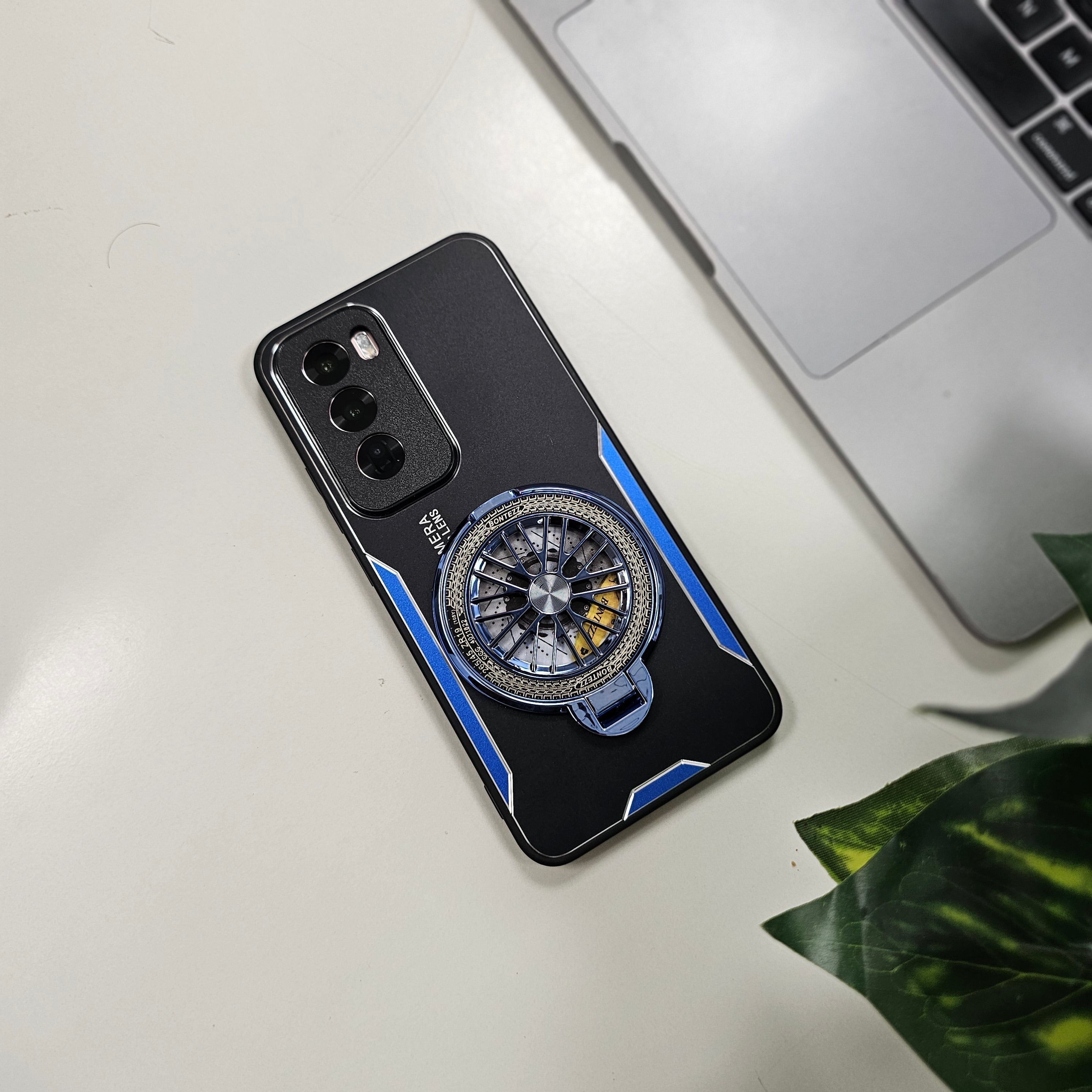 Oppo Reno 12 Pro 5G Best Selling Stress Buster Wheel Aluminium Metal Scratch Resistant Back Case