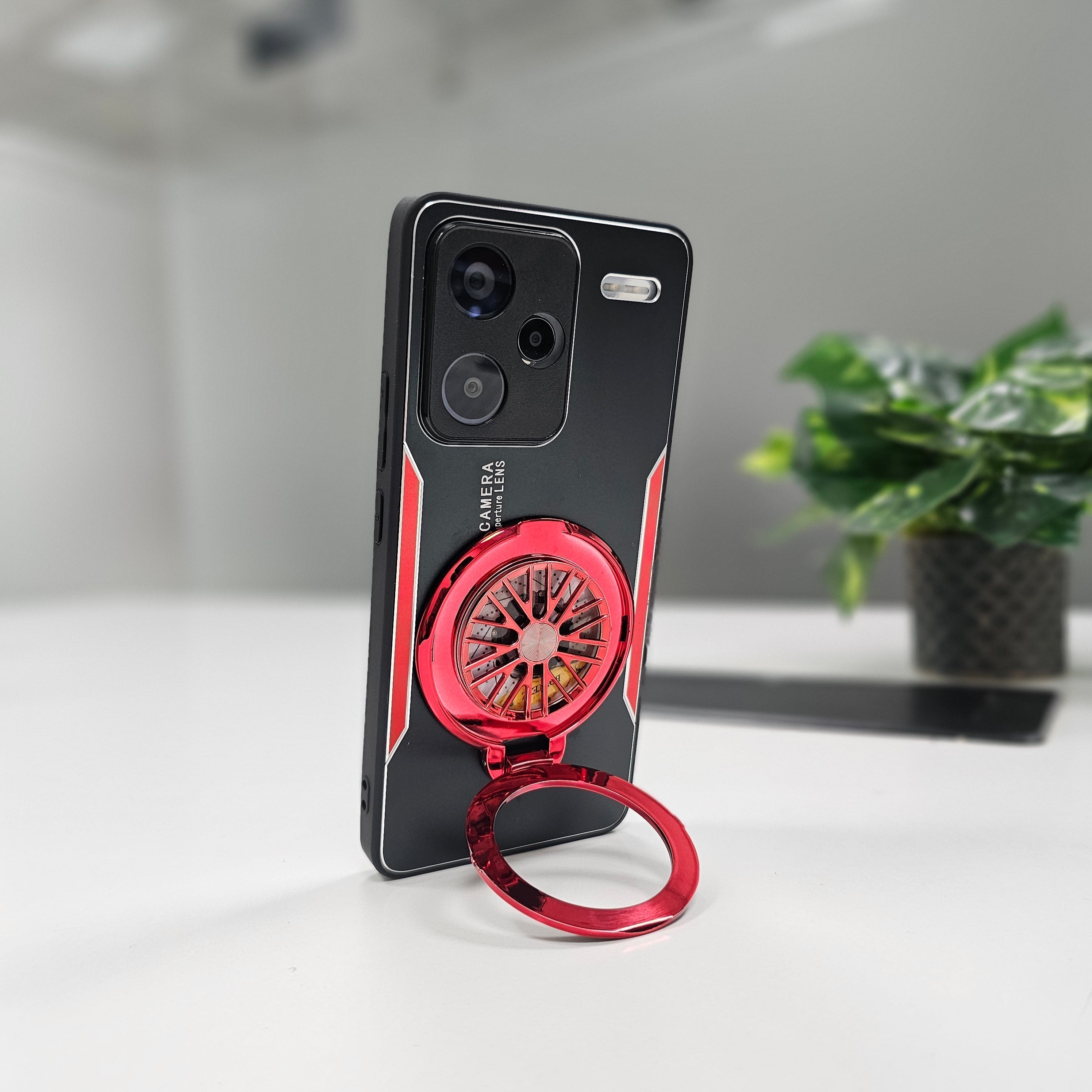 Redmi Note 13 Pro+ 5G Best Selling Stress Buster Wheel Aluminium Metal Scratch Resistant Back Case