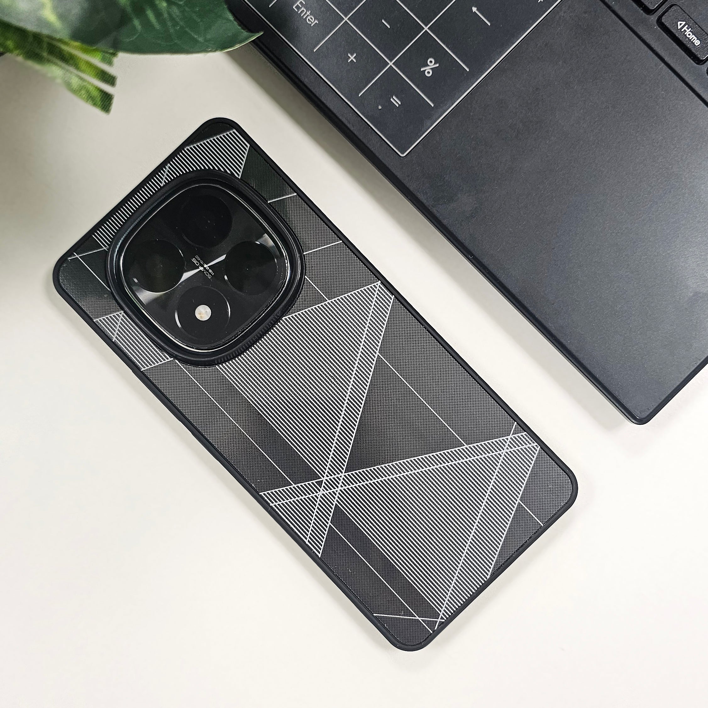 Redmi Note 14 Pro+ 5G Triangle Pattern Matte Back Shockproof Case