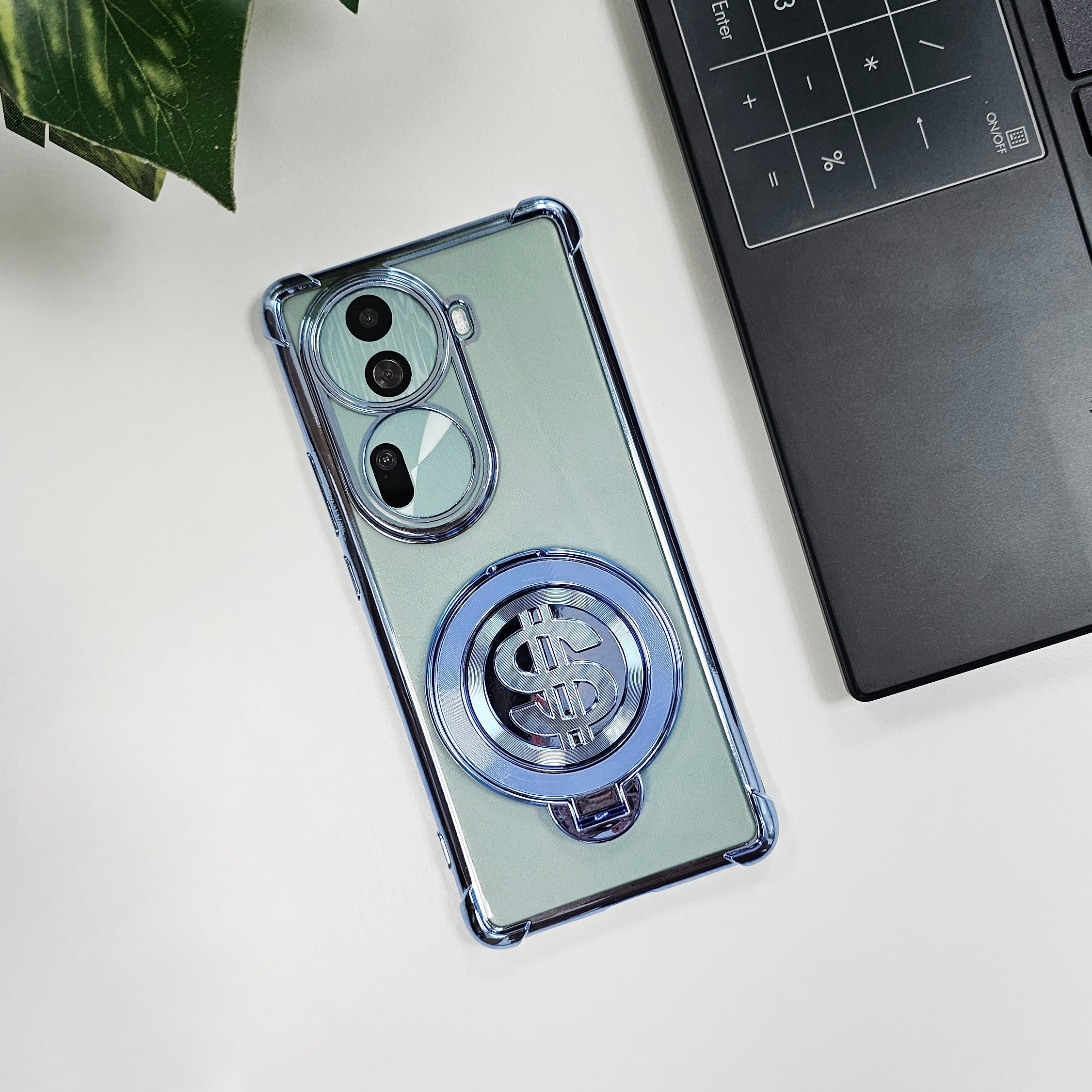 Oppo Reno 11 Pro 5G Four Corner Airbags 100% Original Astro Money Magnet Rotating Dollar Case