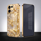 Oppo Reno 16C 5G Golden Butterfly Gold Electroplated Glass Phone Back Case
