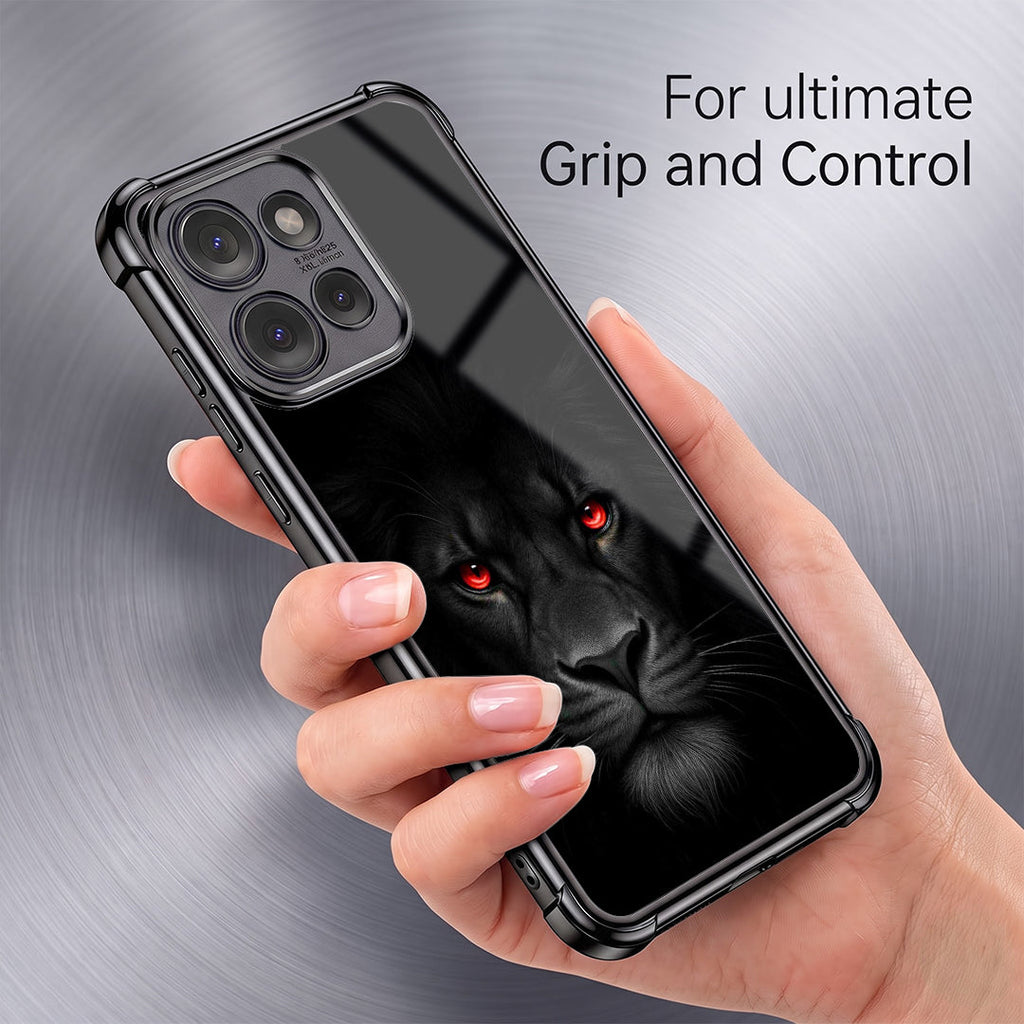 Motorola Edge 50 Neo 5G Premium Black Lion Black Airbags Printed Back Case