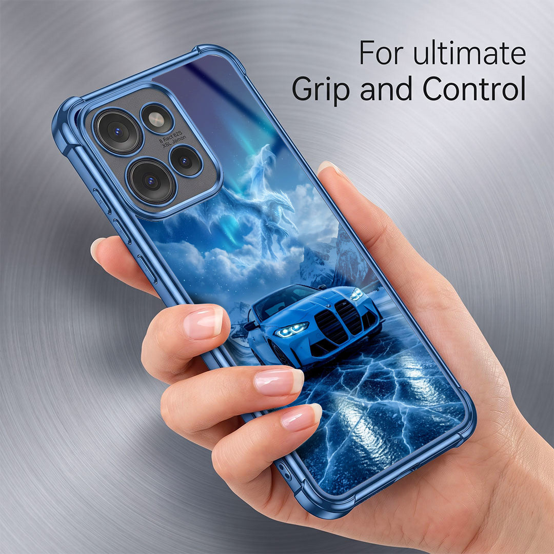 Motorola Edge 50 5G Premium BMW Car Blue Airbags Printed Back Case