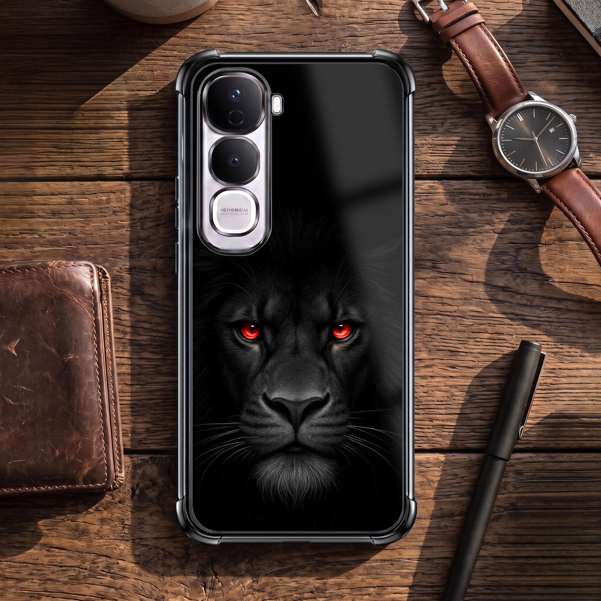 Vivo Y400 Pro 5G Premium Black Lion Black Airbags Printed Back Case