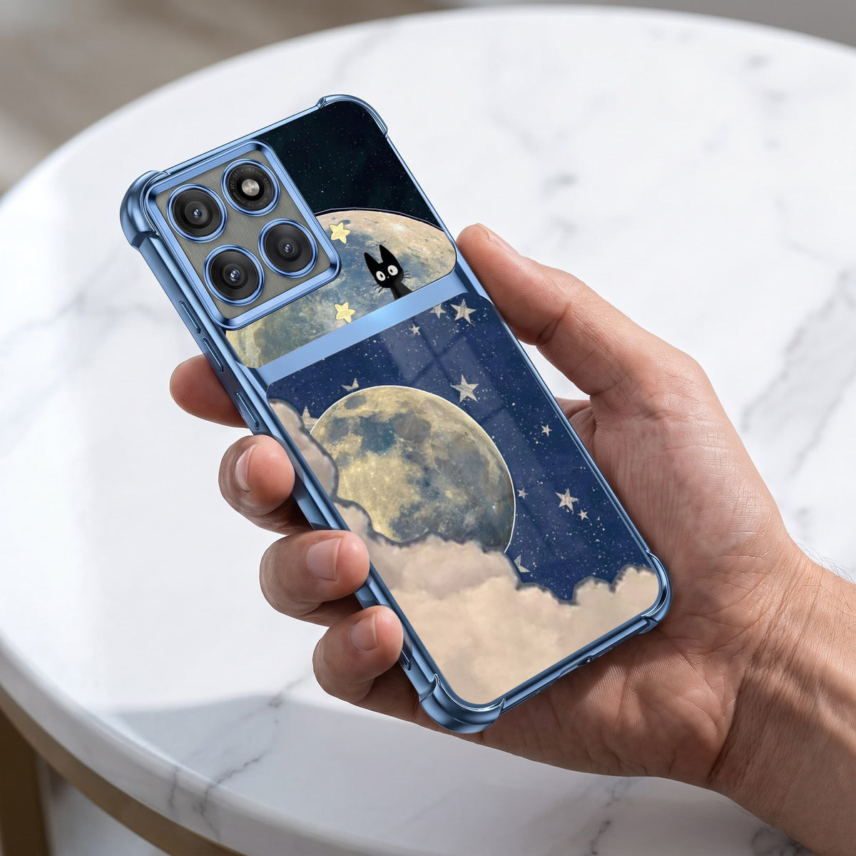 Motorola Edge 60 Pro 5G Moonlight Galaxy Dual-Tone Transparent Blue Airbags Case