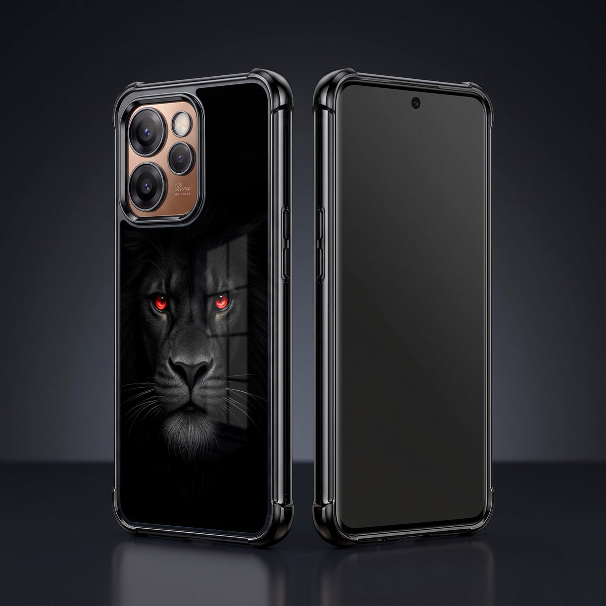 Oppo Reno 15 Pro Mini 5G Premium Black Lion Airbags Printed Back Case