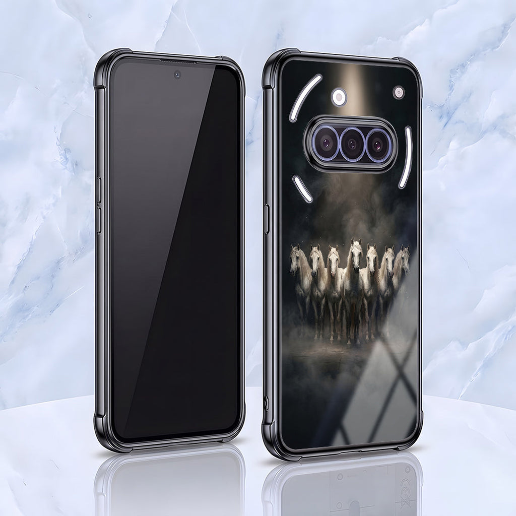 Nothing Phone 3a 5G Running Horses Black Airbags Printed Back Case