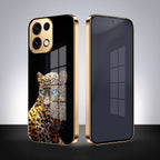 Oppo Reno 16C 5G Panther Gold Electroplated Glass Phone Back Case