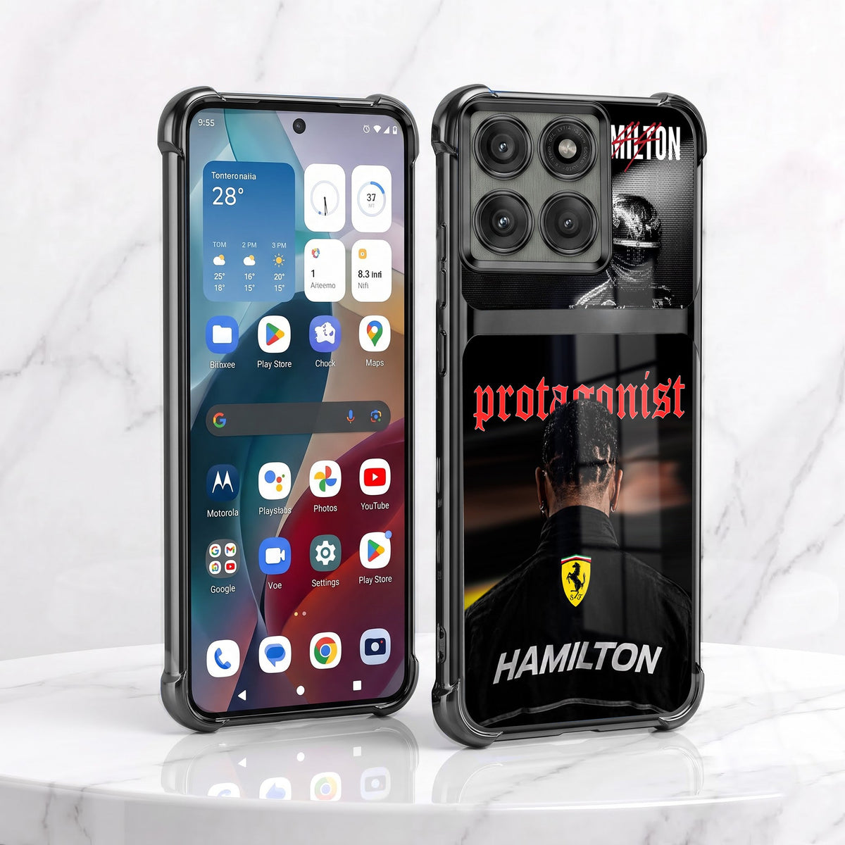 Motorola Edge 60 Pro 5G Hamilton Dual-Tone Transparent Black Airbags Case