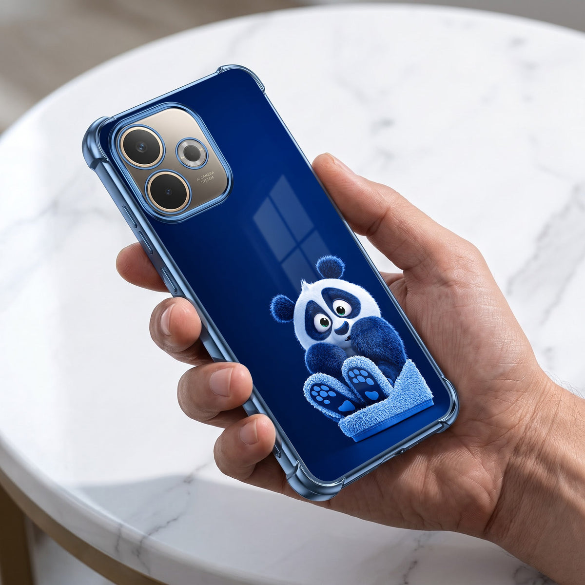Oppo A5 Pro 5G Cute Panda Blue Airbags Printed Back Case