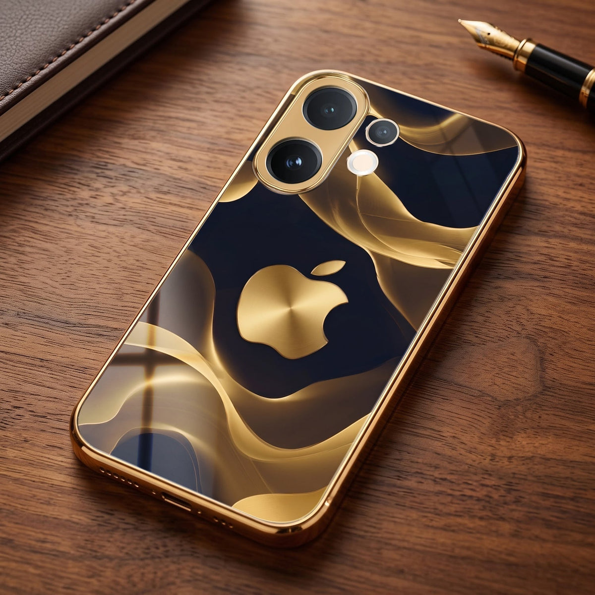 Vivo T4 Pro 5G Luxury Wave Gold Electroplated Glass Phone Back Case