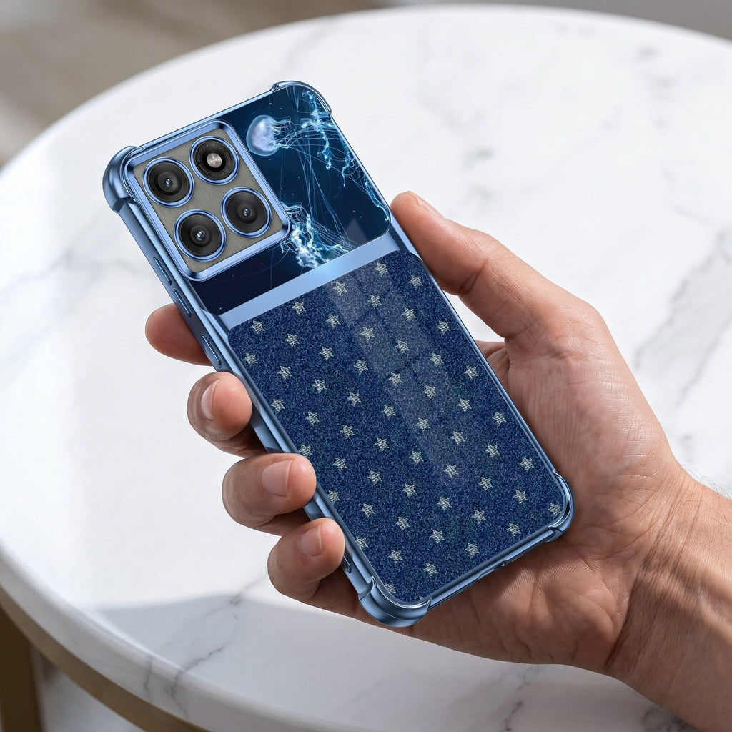 Motorola Edge 60 Pro 5G Galaxy Stars Dual-Tone Transparent Blue Airbags Case