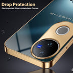 Vivo T4R 5G Porsche Luxury Gold Electroplated Glass Phone Back Case