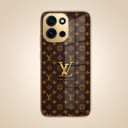 OnePlus Nord 6 5G LV Brown Monogram Gold Electroplated Glass Phone Back Case