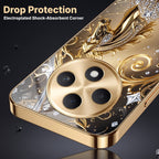 Oppo F27 Pro+ 5G Luxury Horse Texture Gold Electroplated Glass Phone Back Case