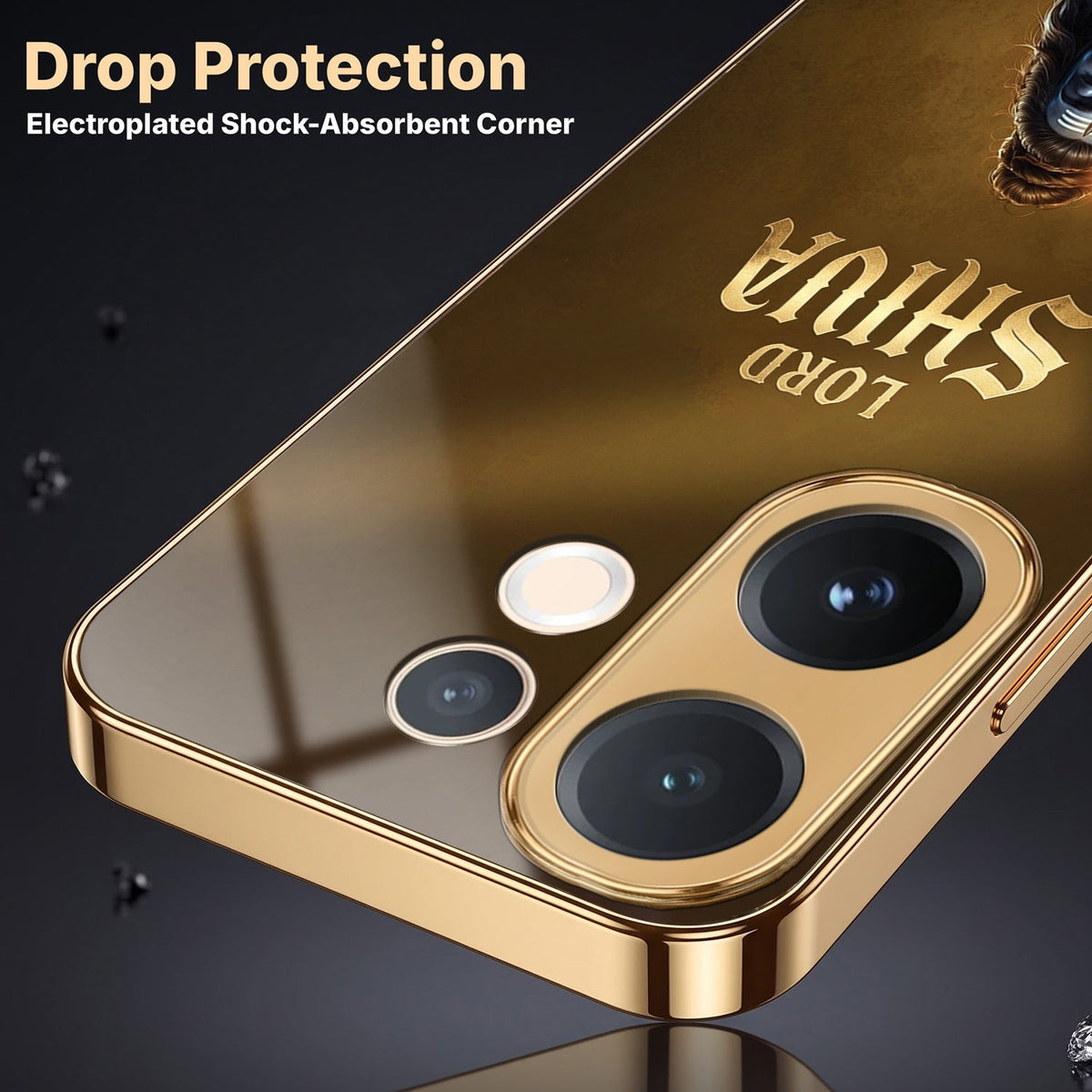 Vivo T4 Pro 5G Lord Shiva Gold Electroplated Glass Phone Back Case