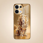 Oppo Reno 13 5G Luxury Lion Gold Electroplated Glass Phone Back Case