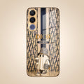 Vivo V70 FE 5G Luxury Dior Gold Electroplated Glass Phone Back Case