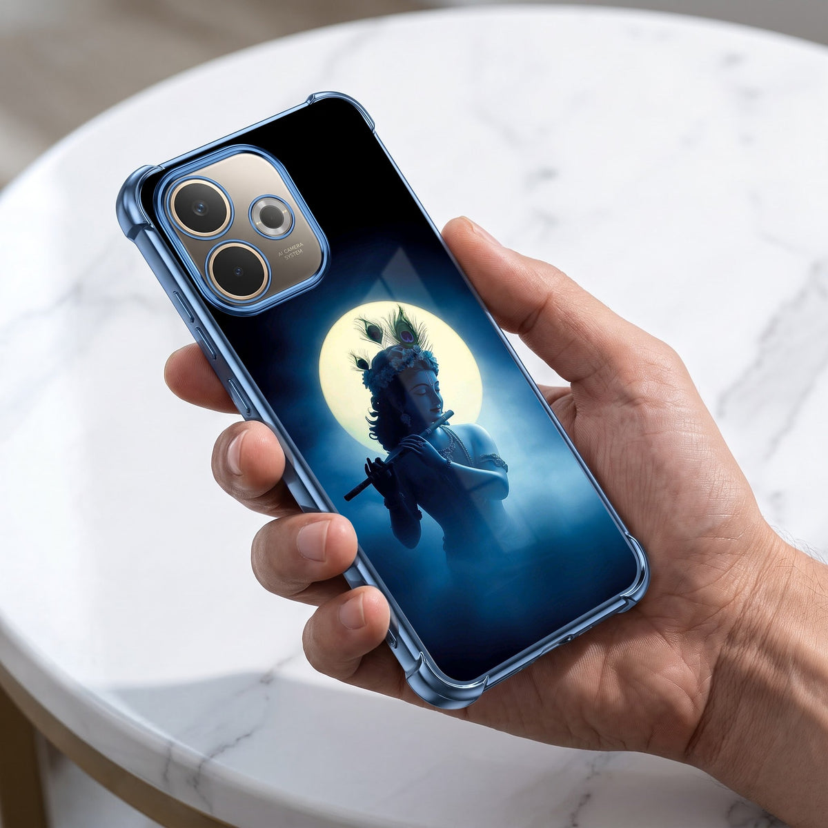 Oppo A5 Pro 5G Midnight Krishna Blue Airbags Printed Back Case