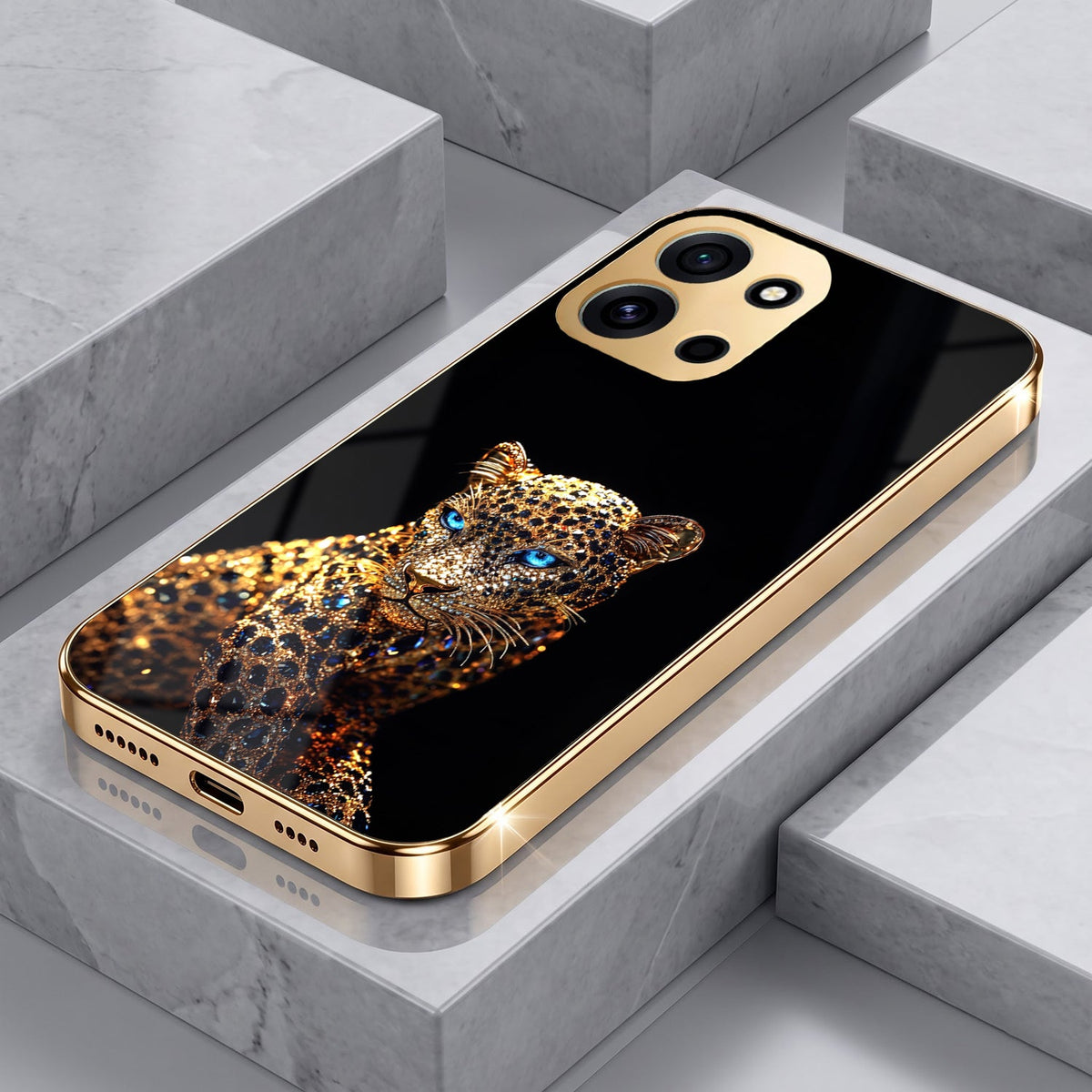 OnePlus Nord 6 5G Panther Gold Electroplated Glass Phone Back Case