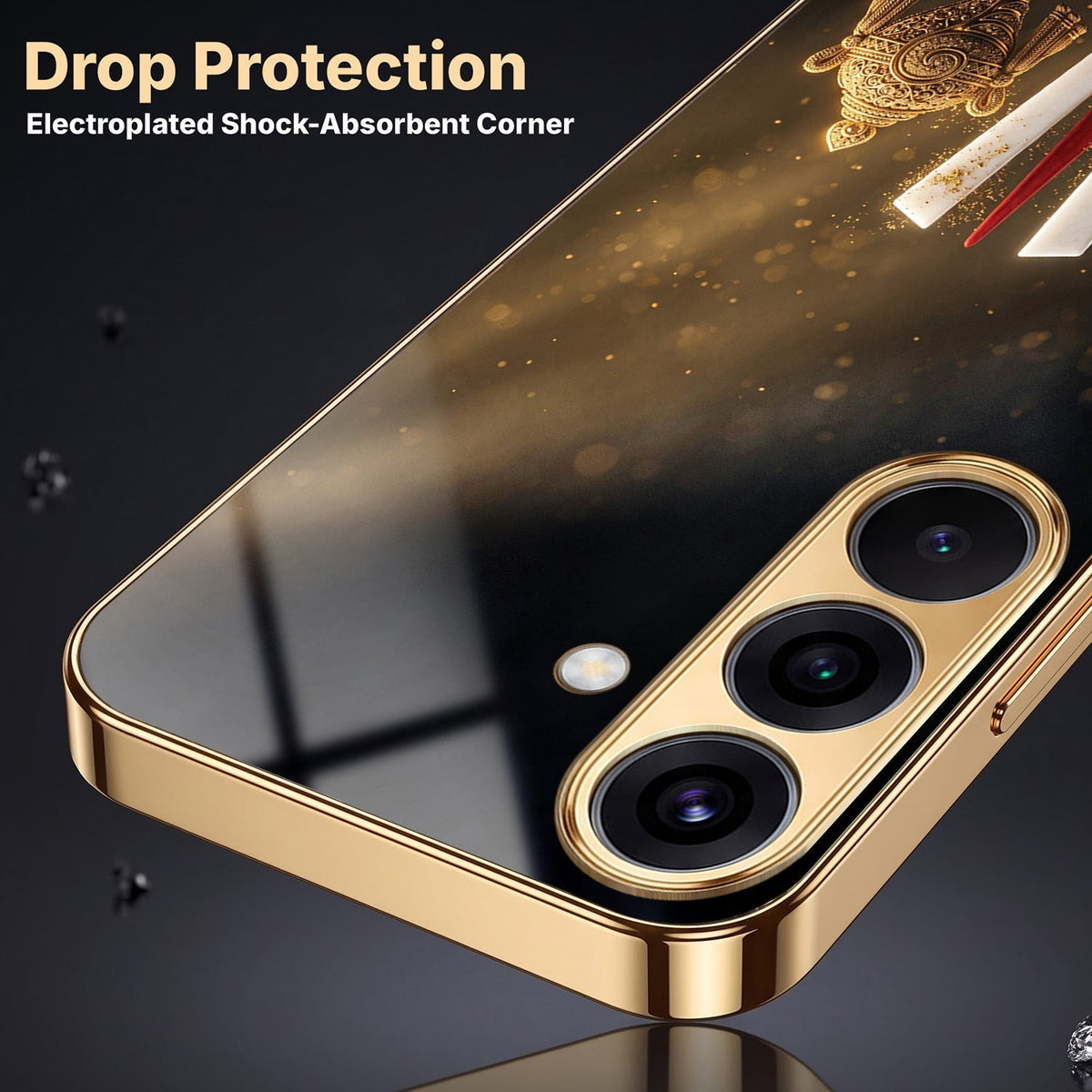 Samsung Galaxy A56 5G Royal Heritage Edition Gold Electroplated Glass Phone Back Case