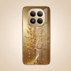 Redmi Note 15 Pro+ 5G Golden Tree Gold Electroplated Glass Phone Back Case