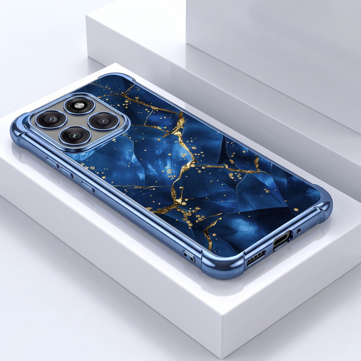 Motorola Edge 60 Pro 5G Blue Crimson Marble Airbags Printed Back Case