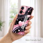 Vivo T5x 5G Love Sparkle Pink Electroplated Glass Phone Back Case