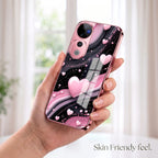 Vivo V40 Pro 5G Love Sparkle Pink Electroplated Glass Phone Back Case