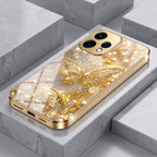 Oppo Reno 15 5G Golden Butterfly Gold Electroplated Glass Phone Back Case
