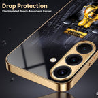 Samsung Galaxy A56 5G F1 Racing Car Gold Electroplated Glass Phone Back Case