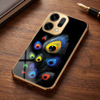 Oppo Reno 14 5G Multi-Feather Peacock Gold Electroplated Glass Phone Back Case
