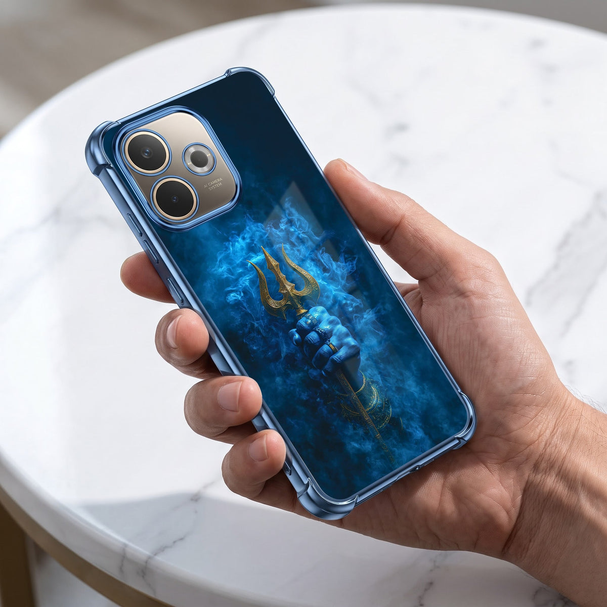 Oppo A5 Pro 5G Premium Shiv Trishul Blue Airbags Printed Back Case