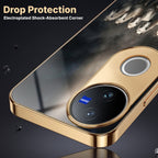 Vivo T4R 5G Running Horses Gold Electroplated Glass Phone Back Case