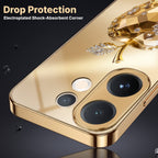 Vivo T4 Pro 5G Golden Apple Gold Electroplated Glass Phone Back Case