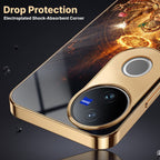 Vivo V50 5G Lord Narasimha Gold Electroplated Glass Phone Back Case