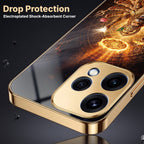 Oppo Reno 15 5G Lord Narasimha Gold Electroplated Glass Phone Back Case